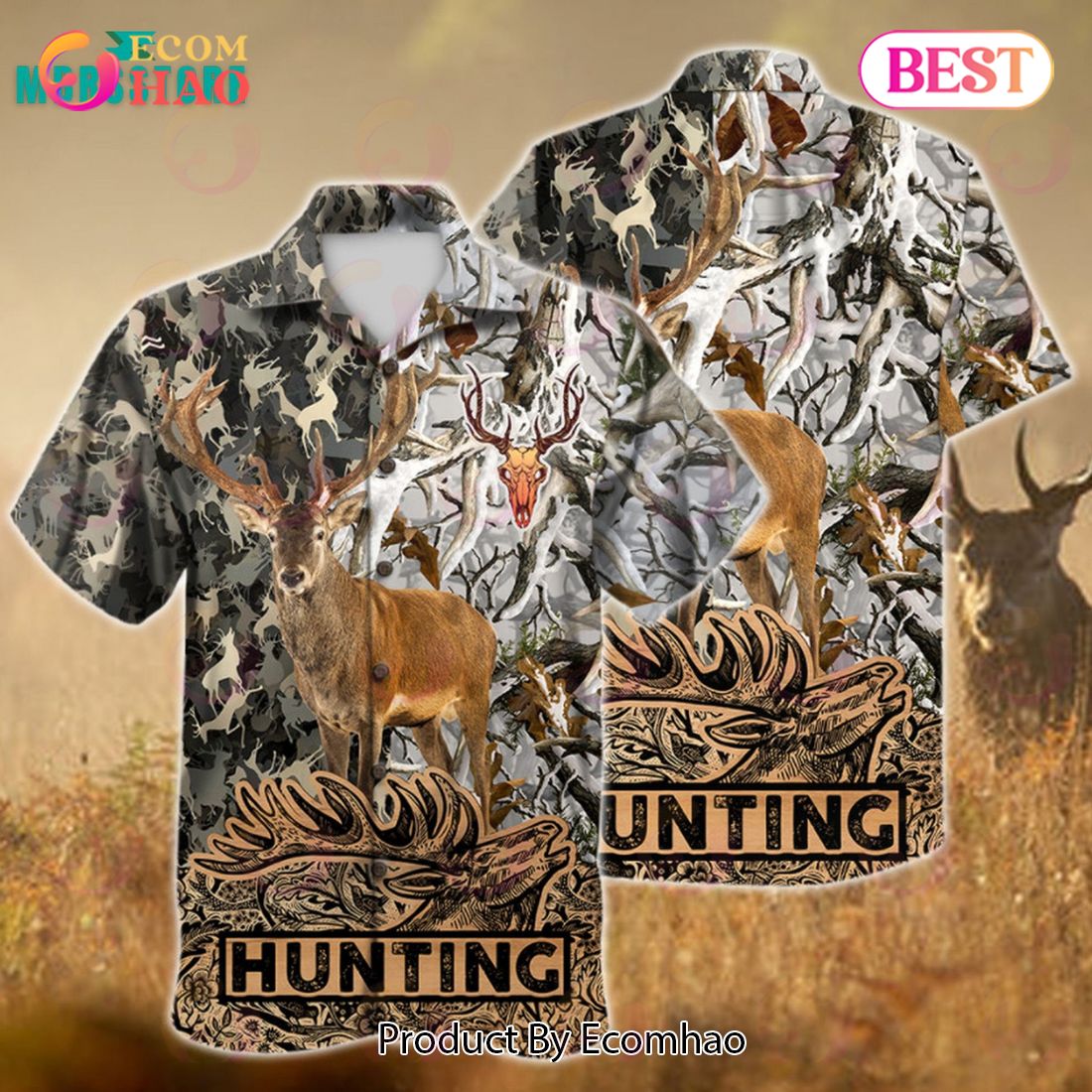 Deer Hunting Camouflague Pattern Hunting Hawai Father’s Day Hawaiian Shirt