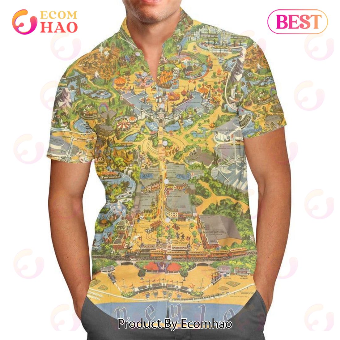 Disneyland Vintage Map Hawaiian Shirt