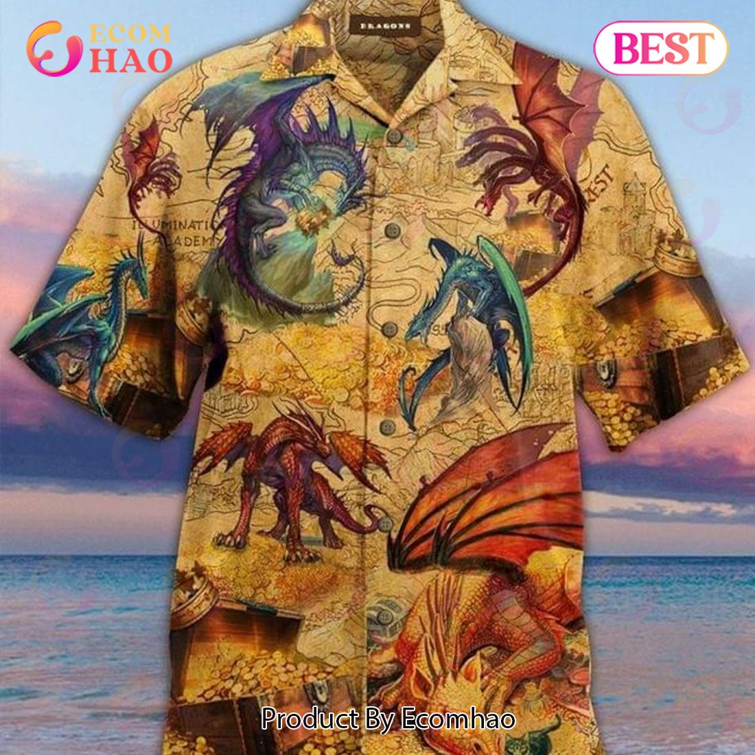 Dragon Legend Print Hawaiian Shirt