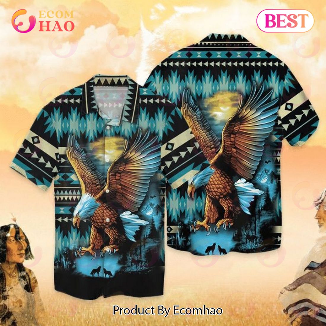 Eagle Native Viking Hawaiian Shirt