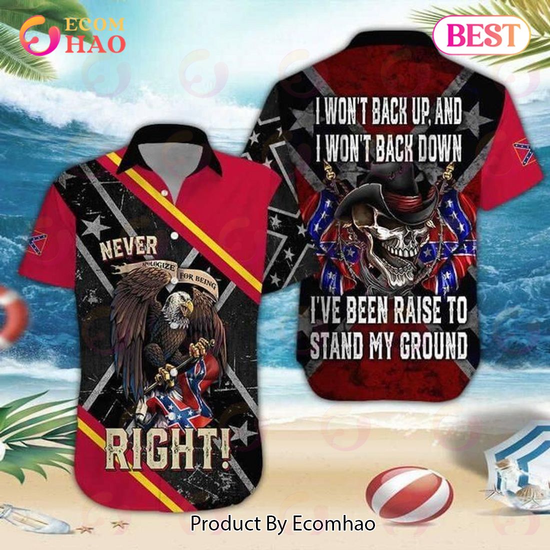 Eagle Never Right I Won’t Back Up And I Won’t Back Down I’ve Been Raise To Stand My Ground Print Hawaiian Shirt