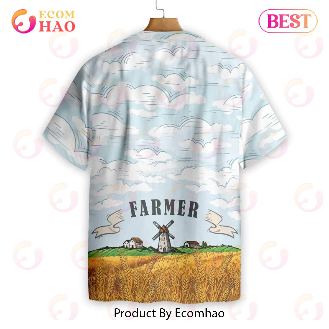 Farmer Wheat Field Hawaiian Shirt