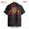 Flame Baseball Skull Hawaiian Shirt