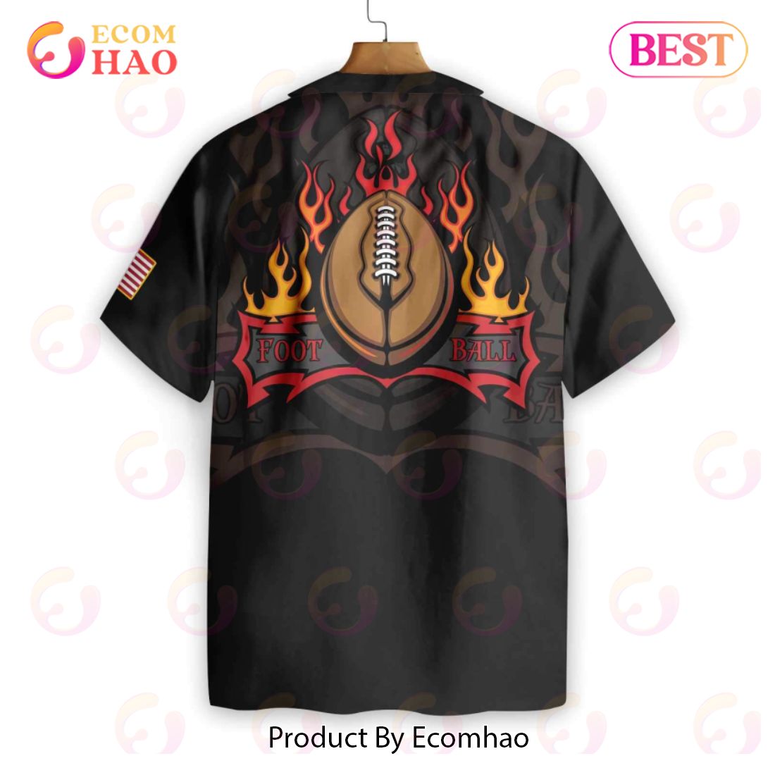 Flame Football Hawaiian Shirt