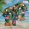 Flamingo And Dogs In The Beach Kakow All Of Us We In This Together Print Hawaiian Shirt