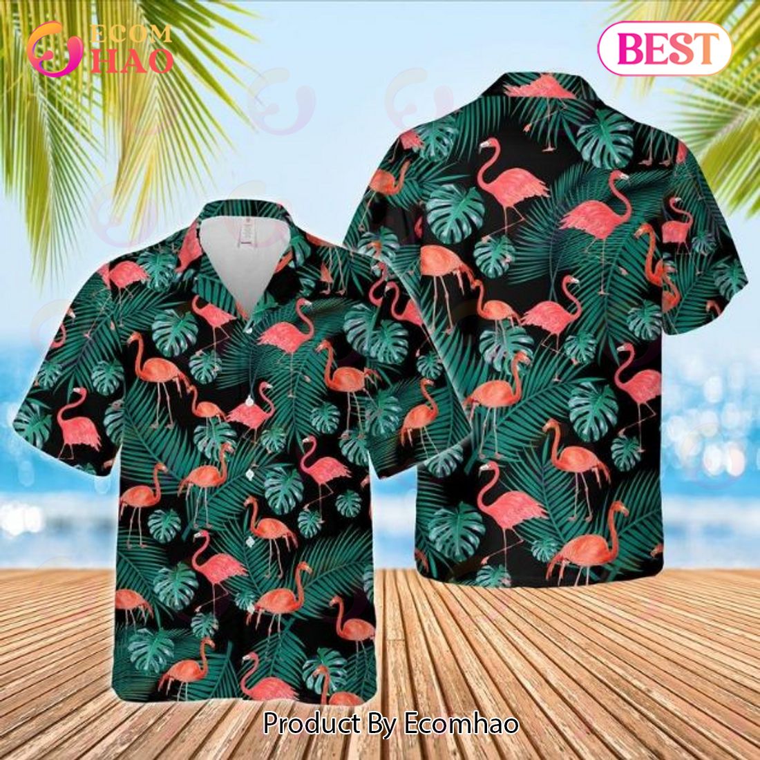 Flamingo Palm Hawaiian Shirt