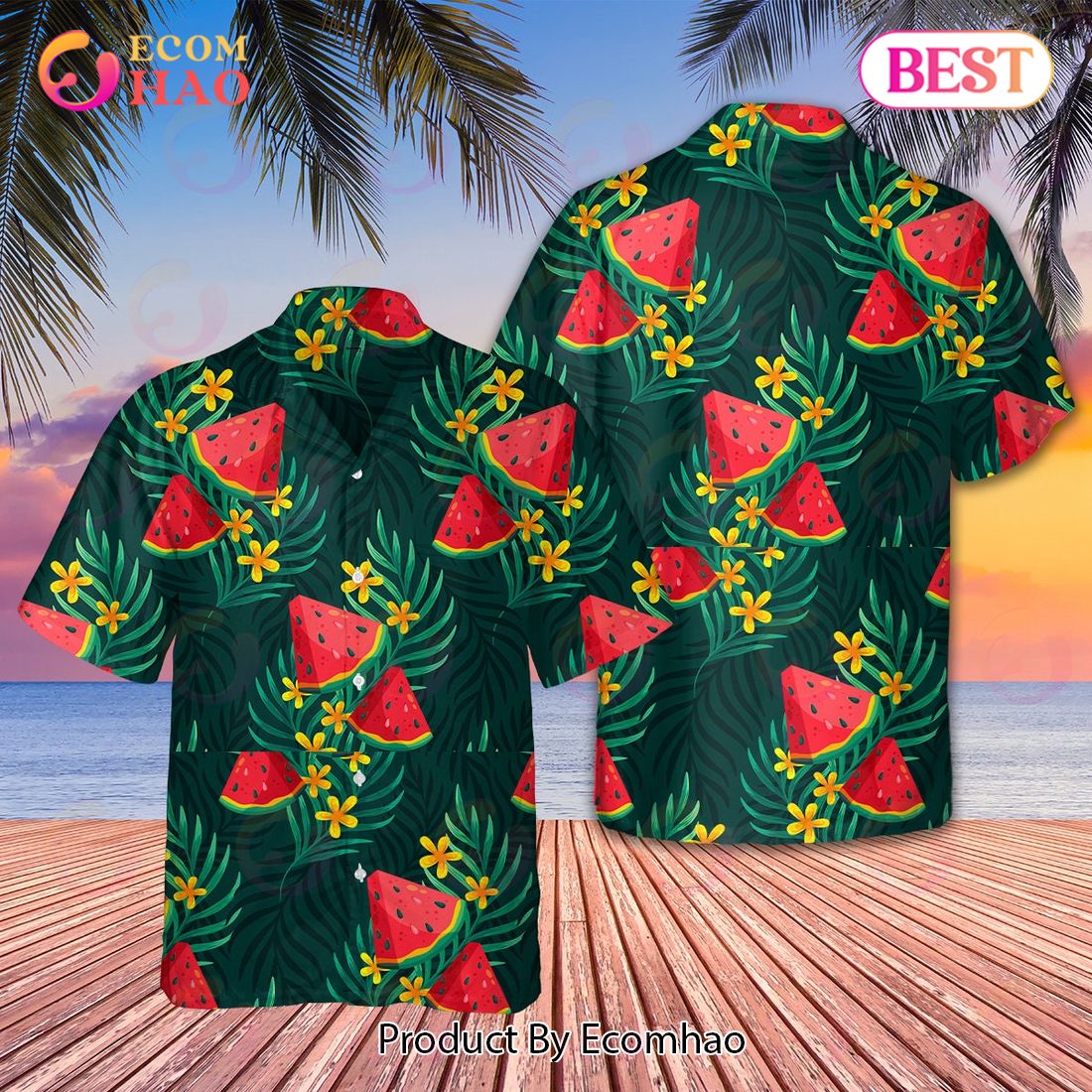 Fruit Summer Time For Watermelon Hawaiian Tropical Shirt