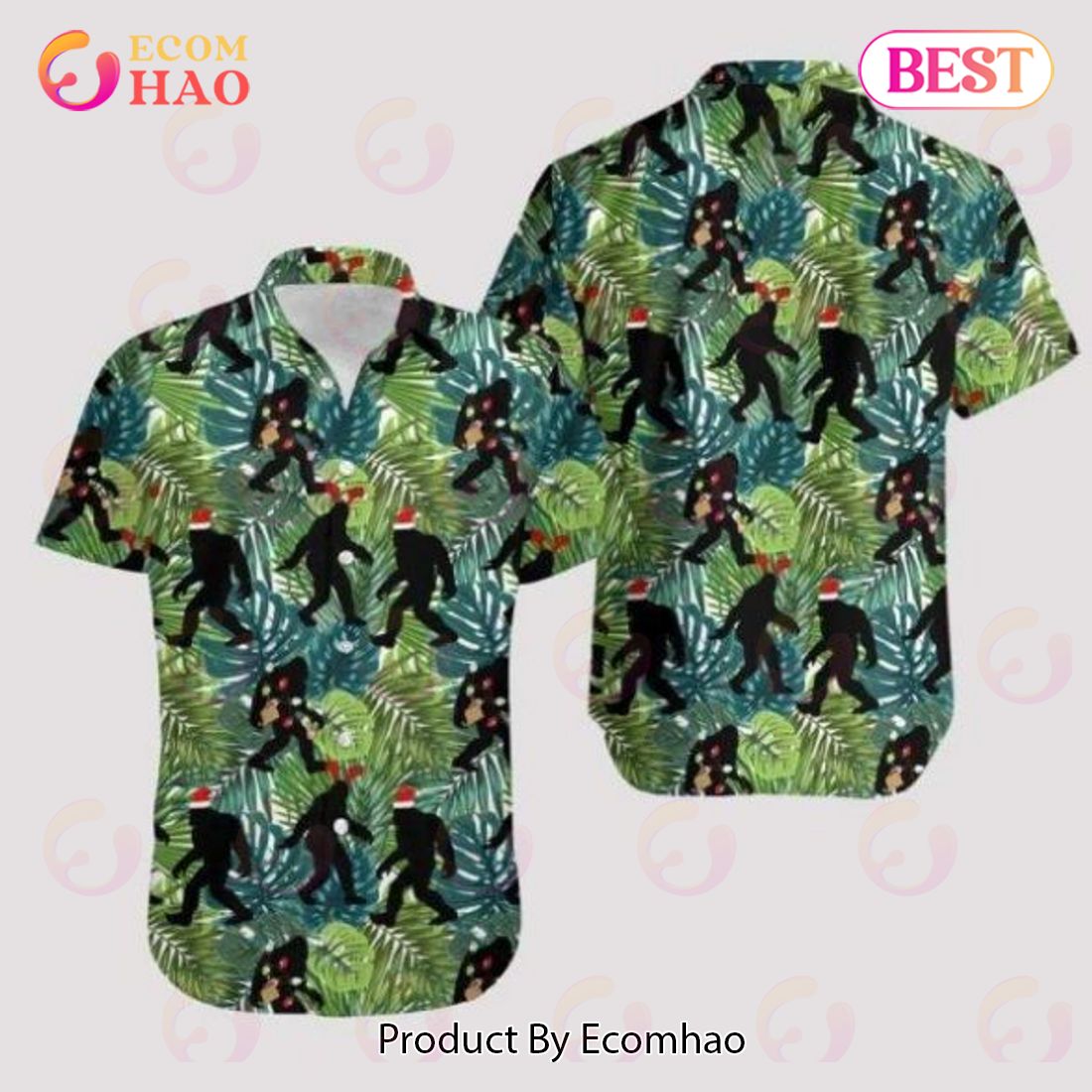 Funny Big Foot Christmas Hawaii Aloha Shirt