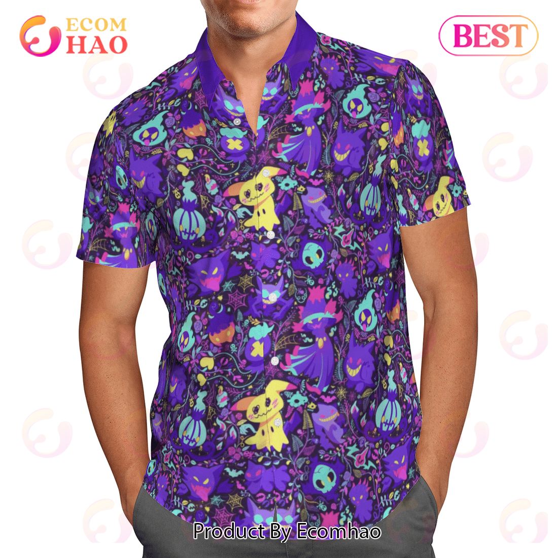 Ghost Pokemon Beach Hawaiian Shirt