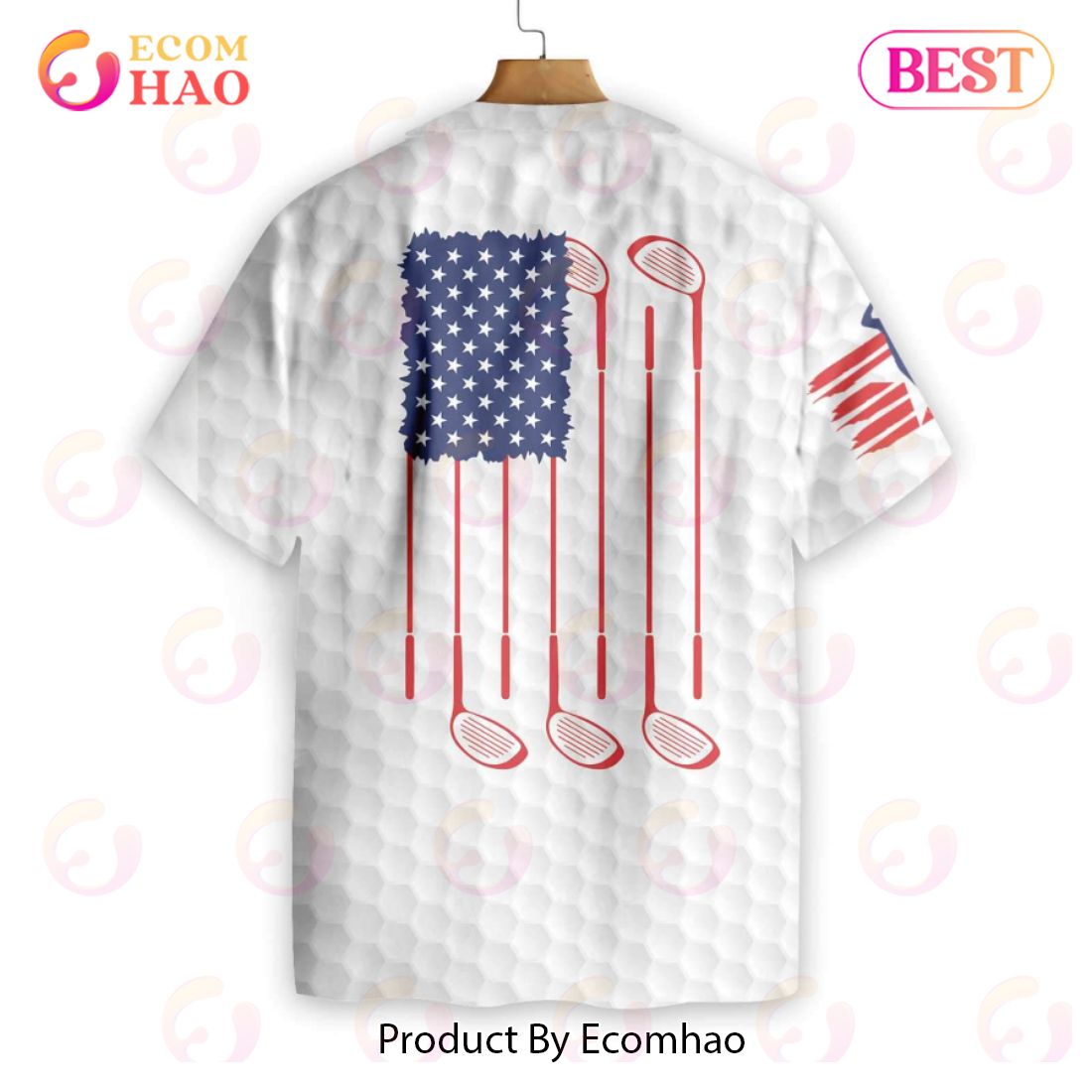Golf American Flag Hawaiian Shirt