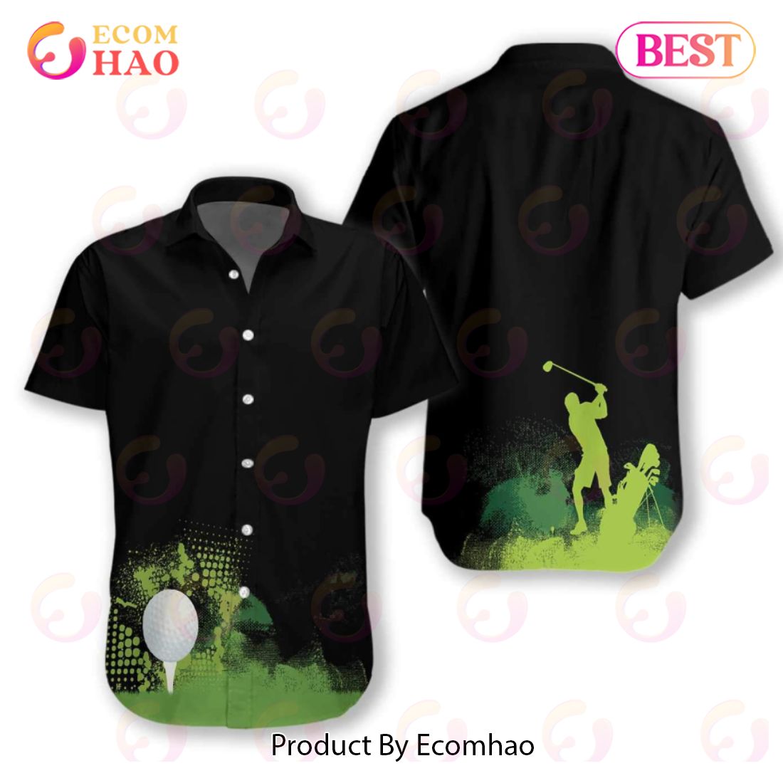 Golf Grunge Graphic Hawaiian Shirt