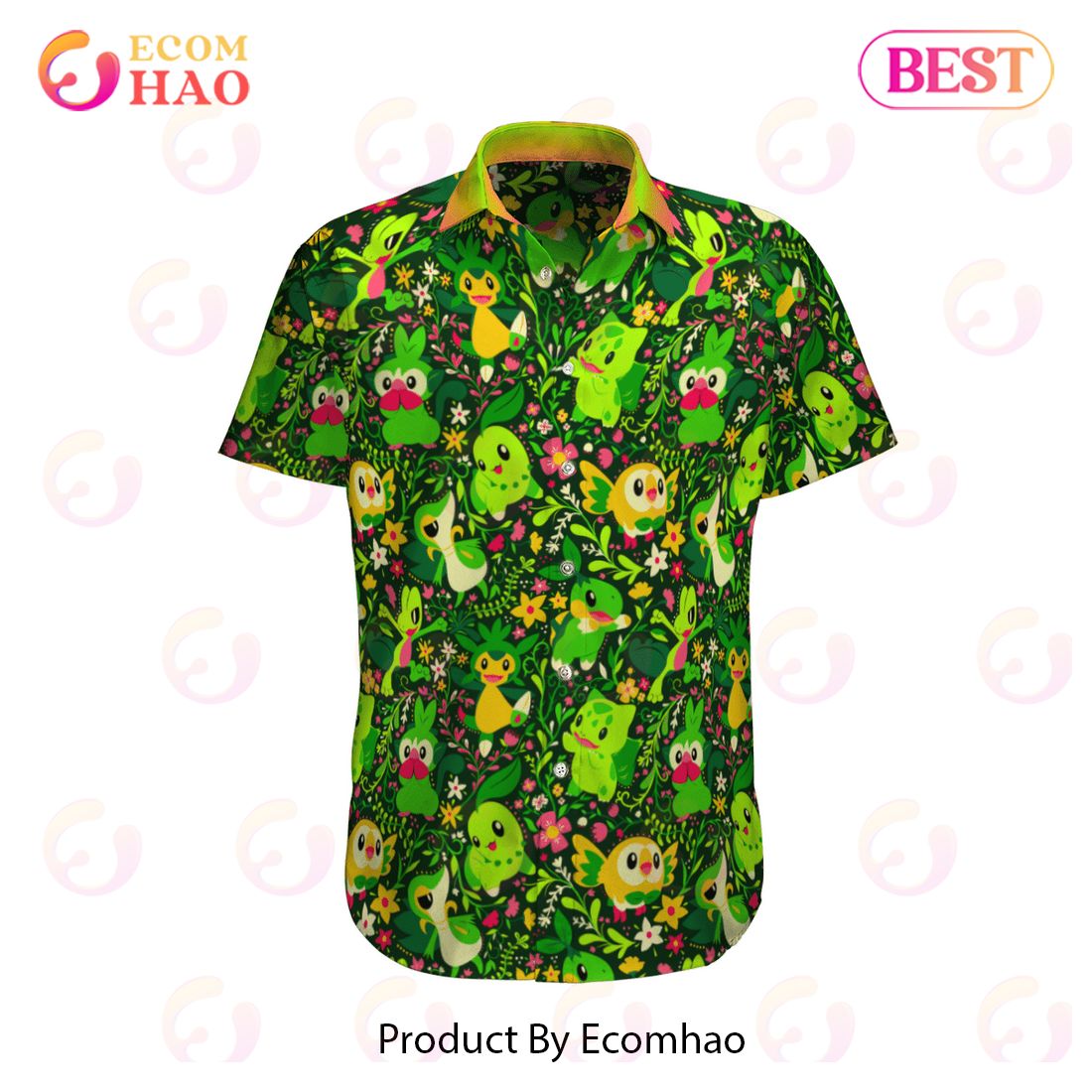 Grass Pokemon Beach Hawaiian Shirt