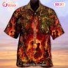 Guitar Love Peace Print Hawaiian Shirt