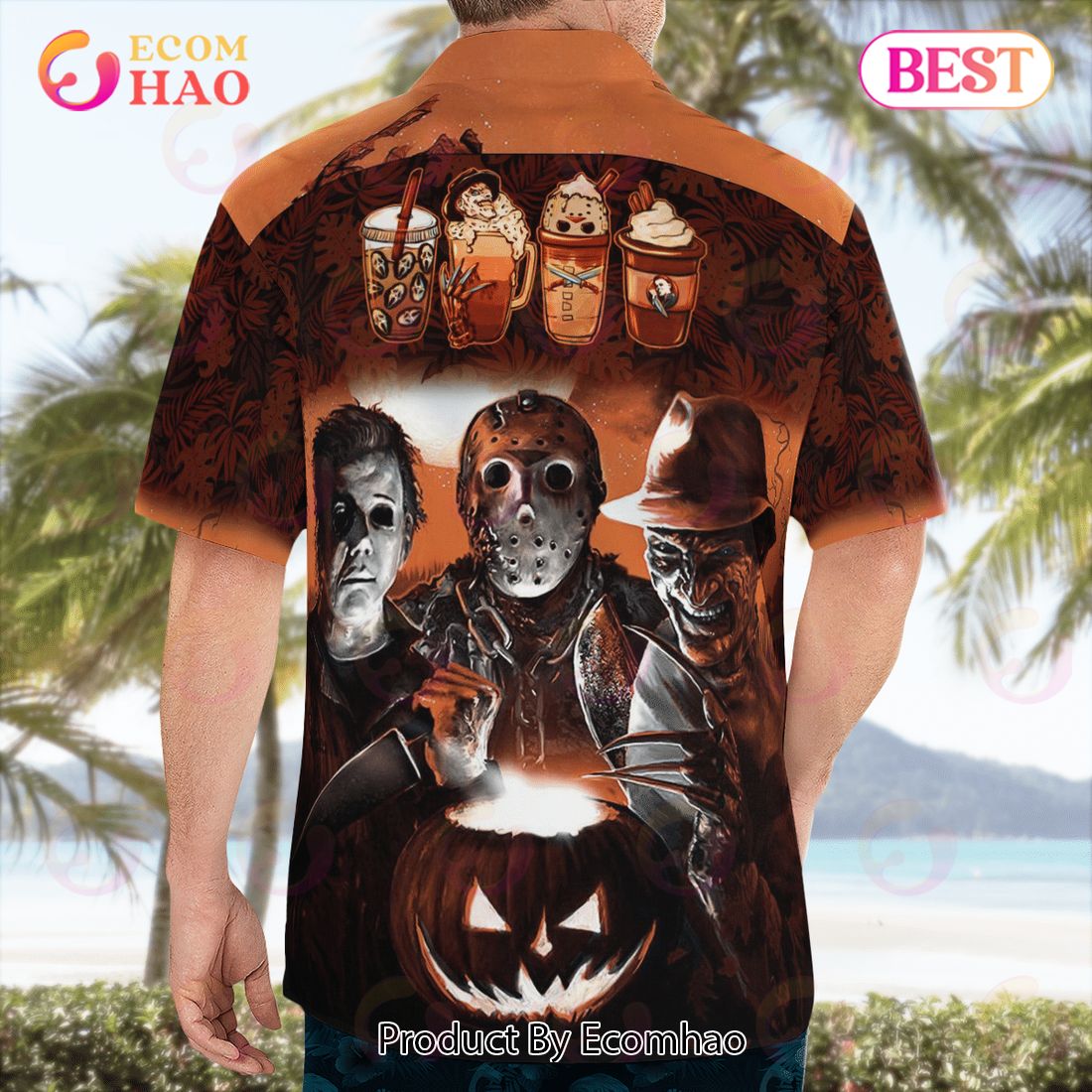 Halloween Horror Coffee Tropical Hawaiian Shirt