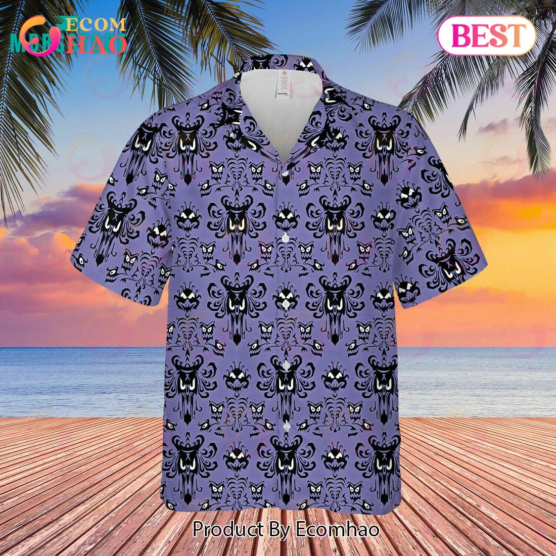 Haunted Mansion Button Down Short Sleeve Summer Lovers Vacation 2022 Hawaiian Shirt