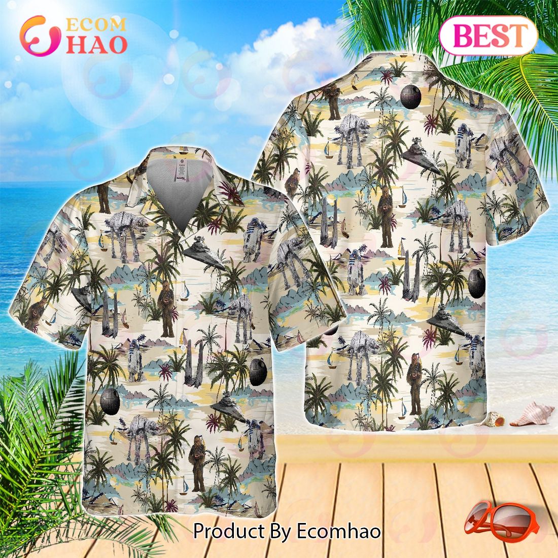 Hawaiian Star War Cactus Summer Shirt