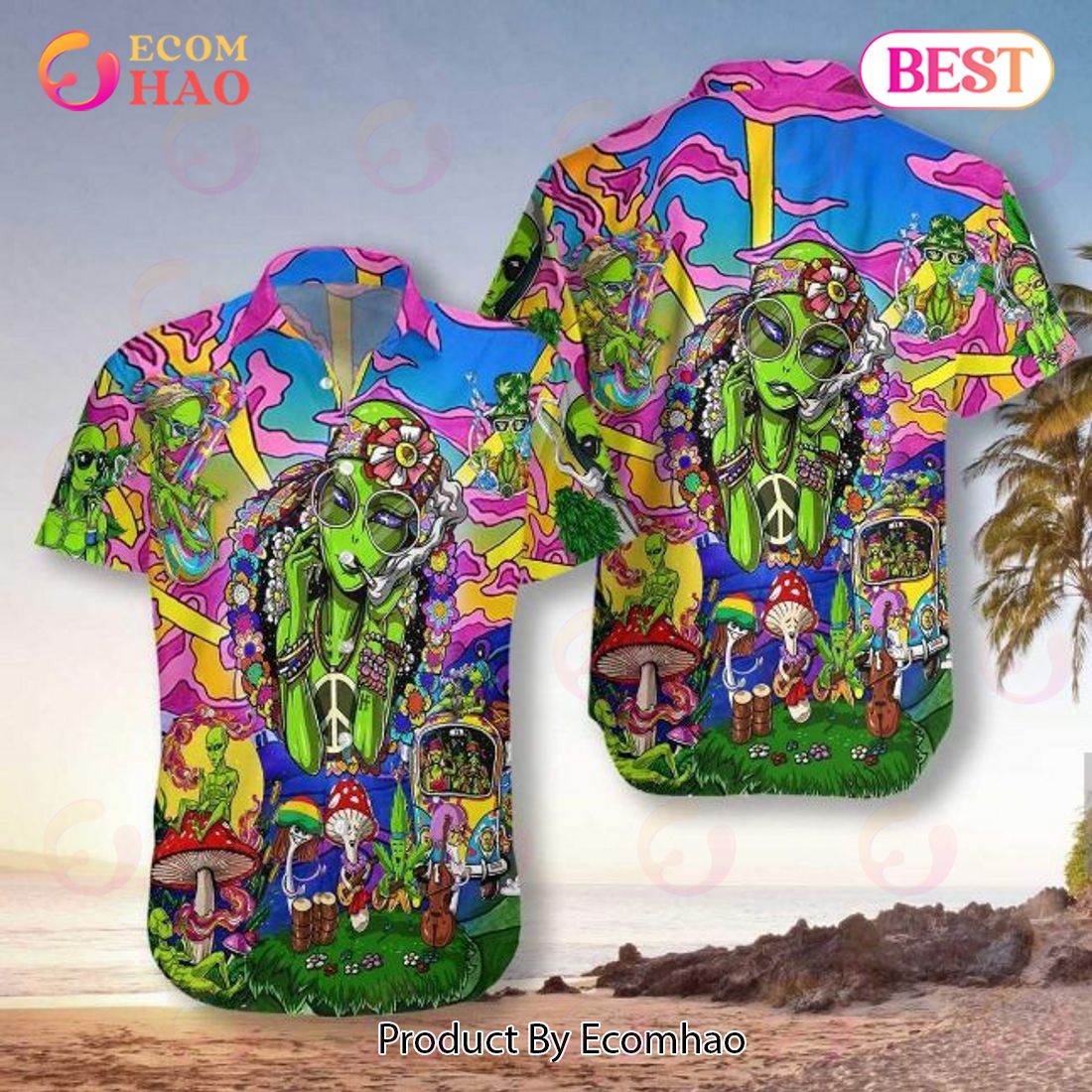 Hippie Alien Hawaiian Shirt