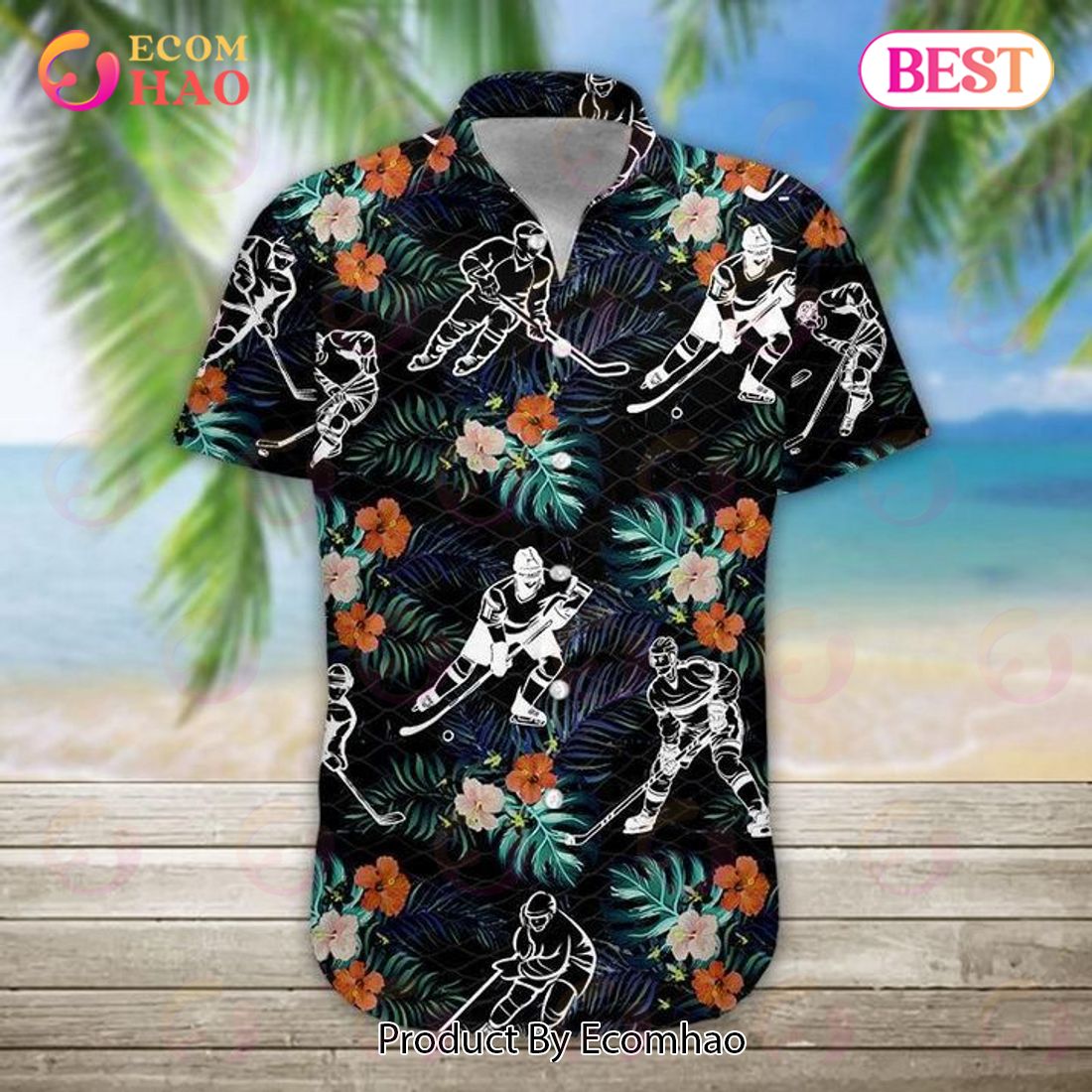 Hockey Lover Tropical Hawaiian Shirt