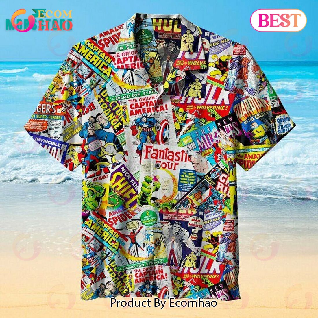 I Like Superhero Comicss Summer Monster Vintage Summer Beach Button Downs Hawaiian Shirt