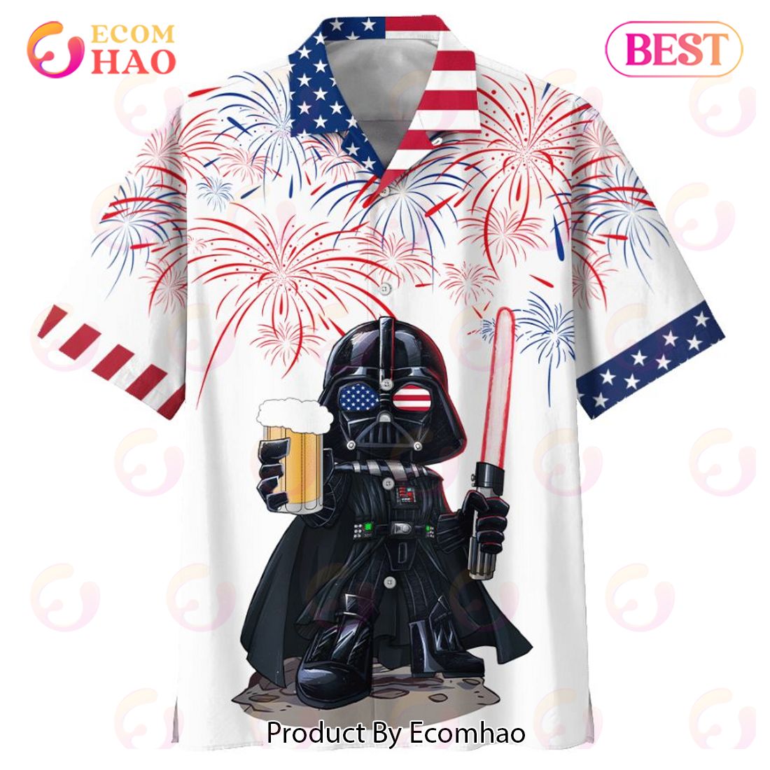 Independence Day Star Wars Darth Vader With Beer Hawaiian Shirt