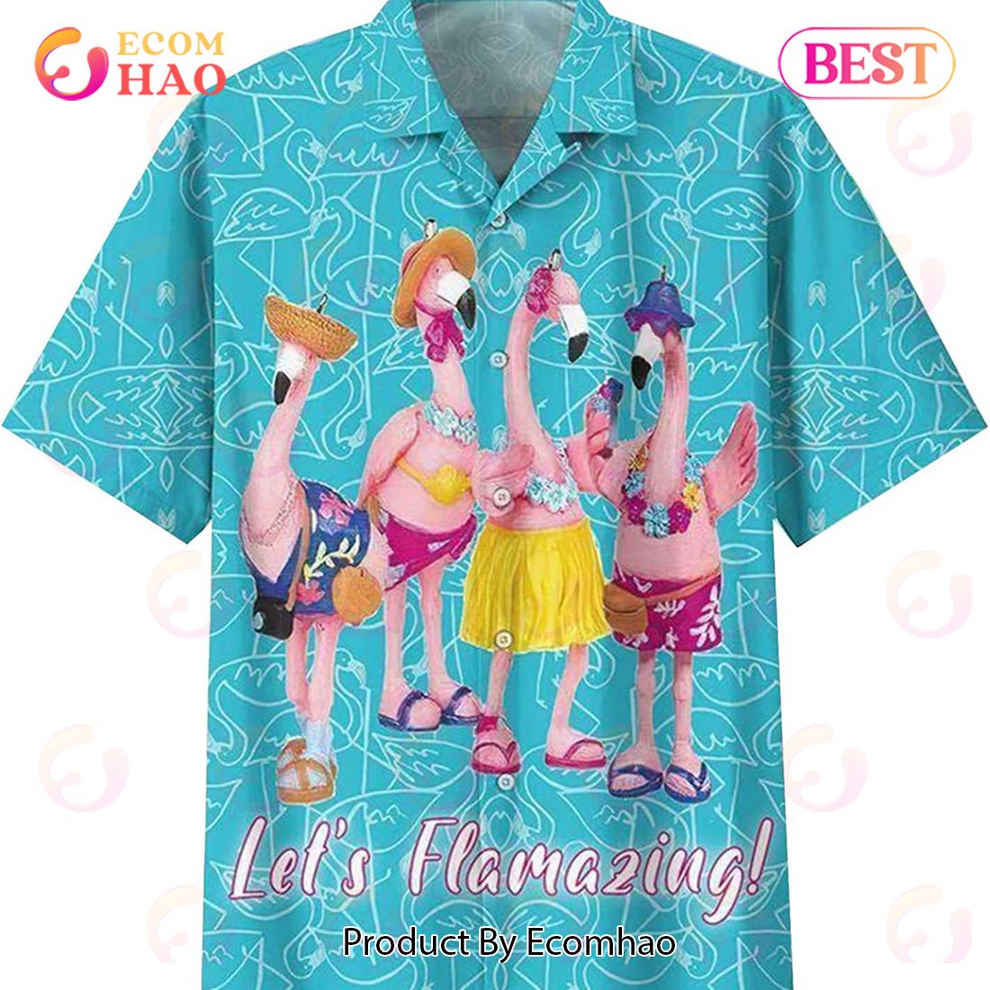 Let’s Flamazing Flamingo Lovers Hawaiian Beach Shirt