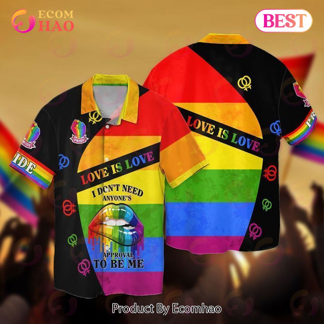 Lgbt Trending Outfit Love Is Love I Do Not Need Anyone’s Approval To Be Me Hawaiian Shirt