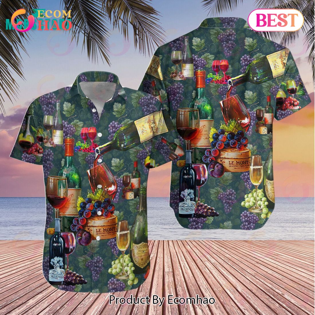 Life Is Better With A Glass Of Wine Cool Style Wine Lovers Connoisseu Red Wine Vineyard Country Hawaiian Shirt