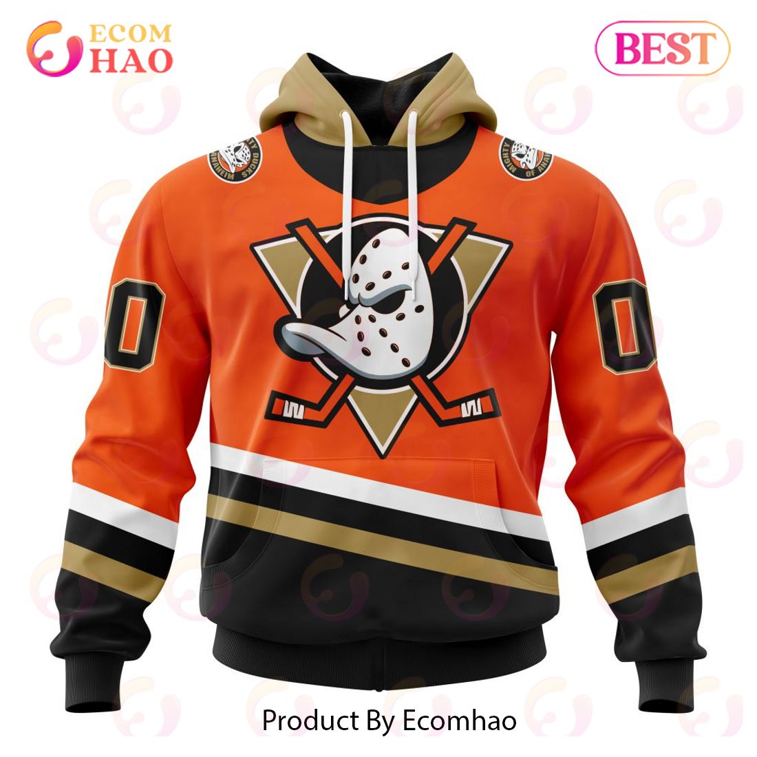 BEST Anaheim Ducks, Specialized Jersey With SpongeBob 3D Hoodie