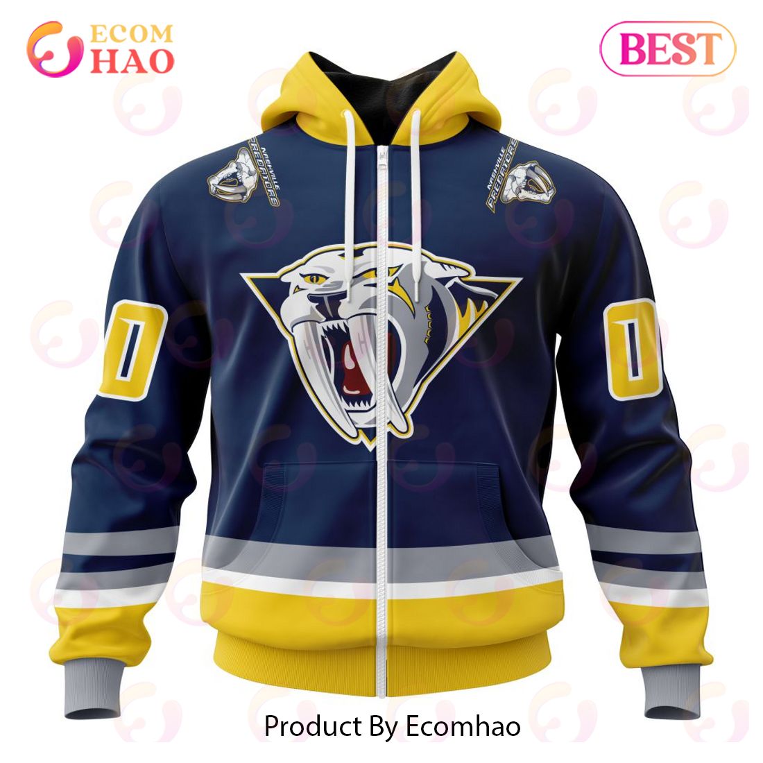 NHL Nashville Predators Special Reverse Retro Redesign 3D Hoodie