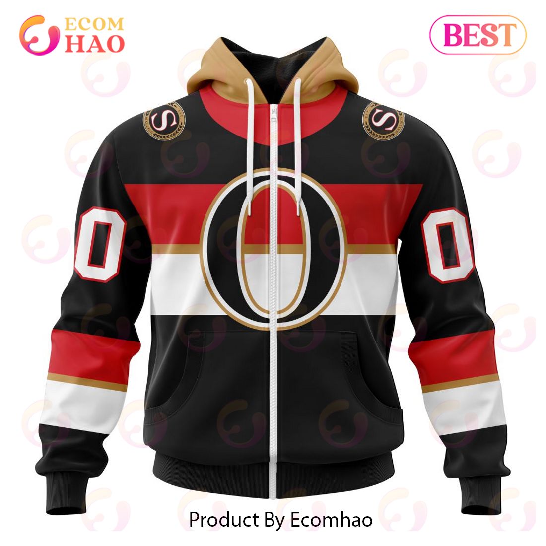 NHL Ottawa Senators Special Reverse Retro Redesign 3D Hoodie