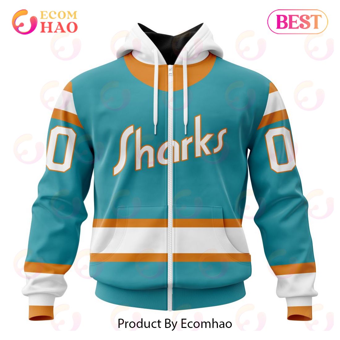 NHL San Jose Sharks Special Reverse Retro Redesign 3D Hoodie