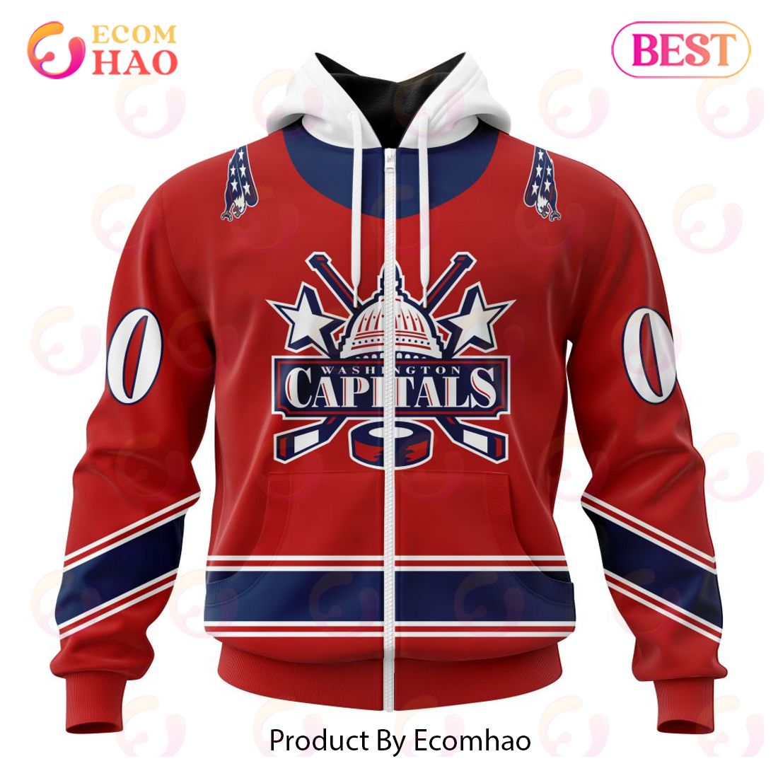 NHL Washington Capitals Special Reverse Retro Redesign 3D Hoodie