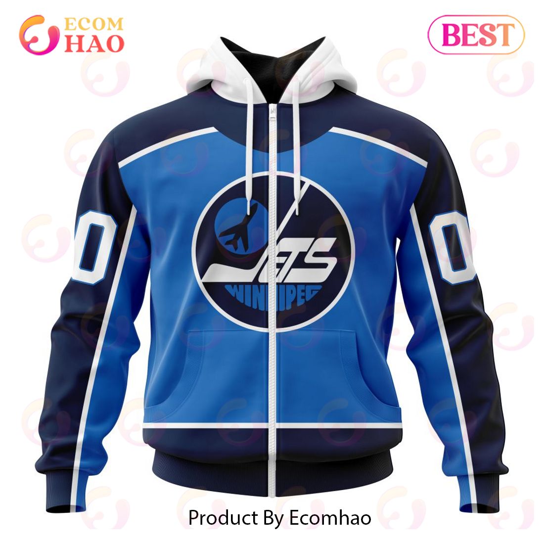 NHL Winnipeg Jets Special Reverse Retro Redesign 3D Hoodie