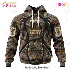 BBL Brisbane Heat Specialized Unisex Kits In Camo Realtree Hunting Style 3D Hoodie