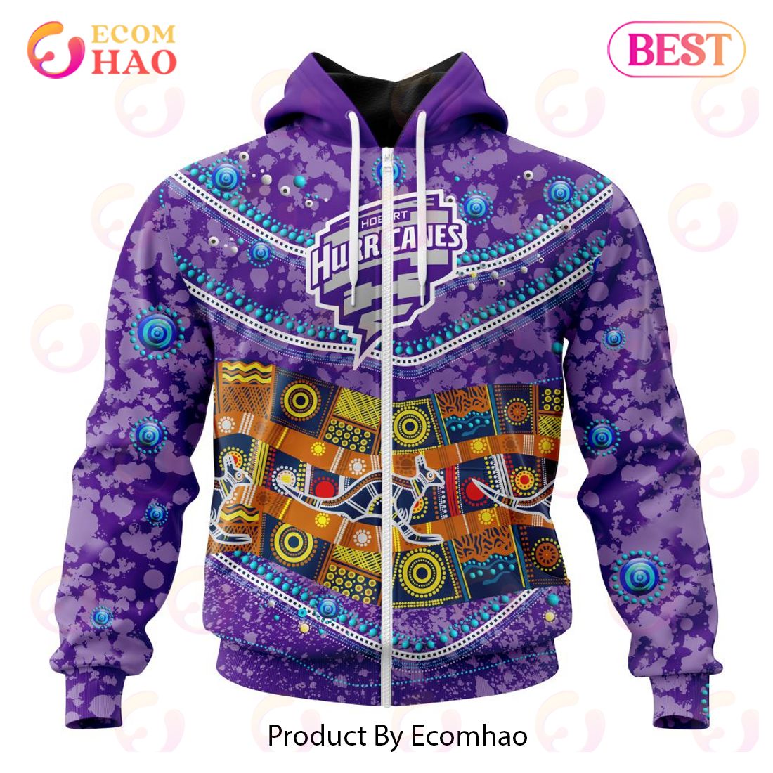 BBL Hobart Hurricanes Special Indigenous Design 3D Hoodie