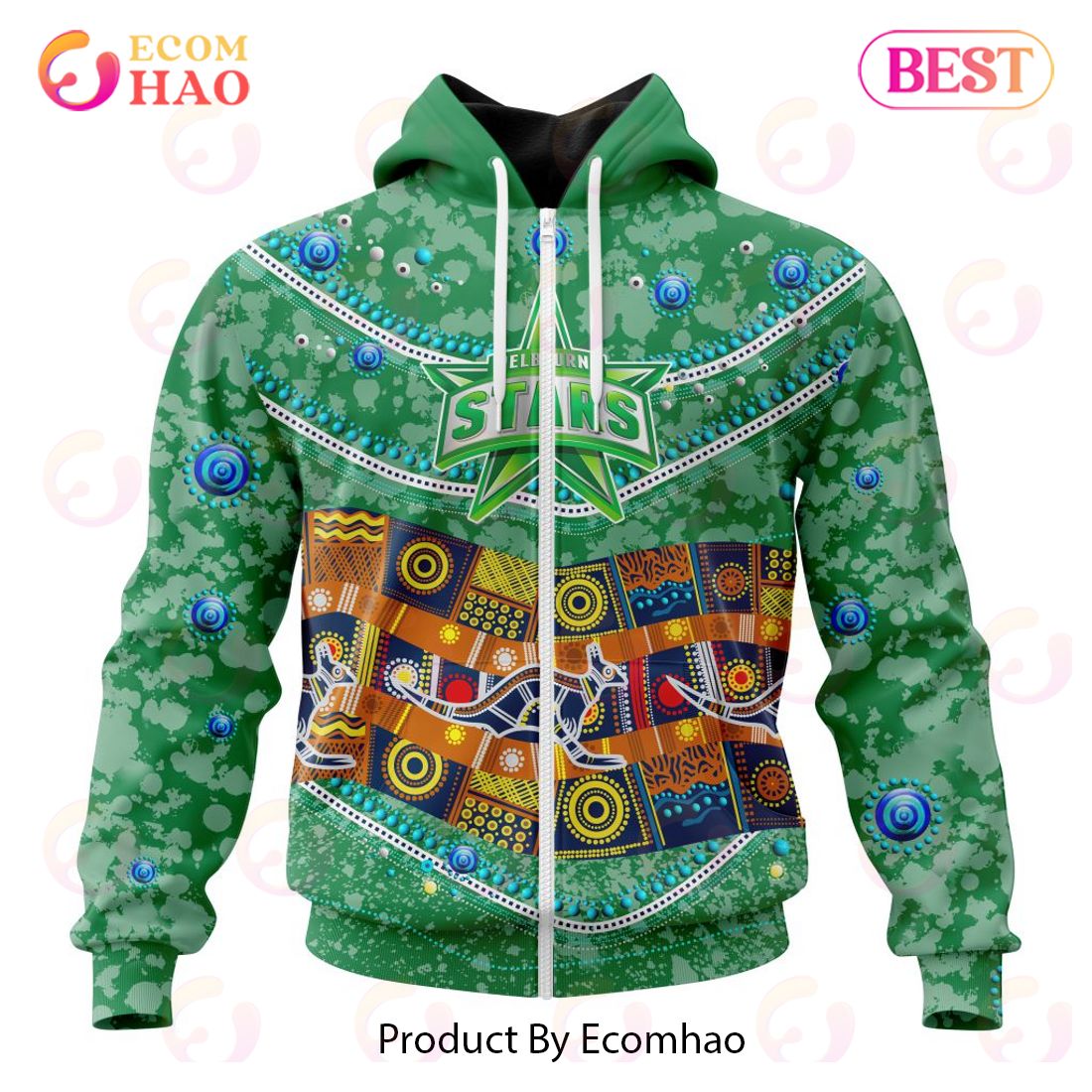 BBL Melbourne Stars Special Indigenous Design 3D Hoodie