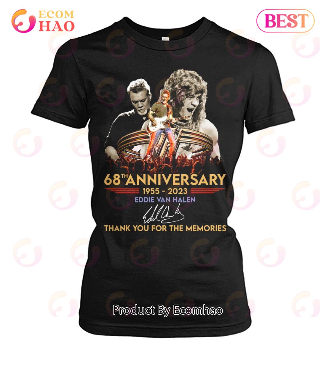 68th Anniversary 1955 - 2023 Eddie Van Halen Thank You For The Memories T-Shirt