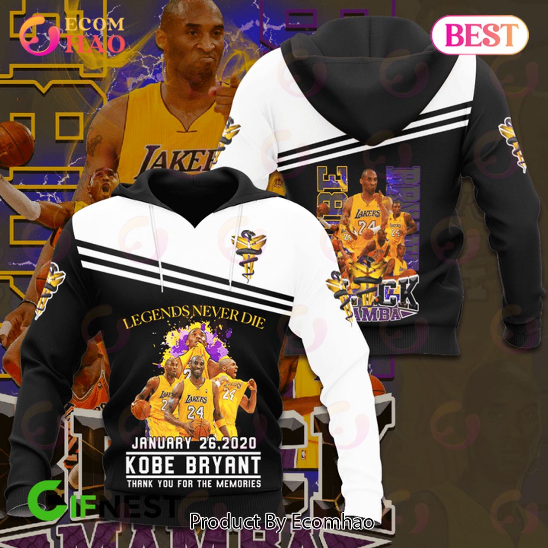 Legends Never Die January 26, 2020 Kobe Bryant Thank You For The Memories 3D T-Shirt