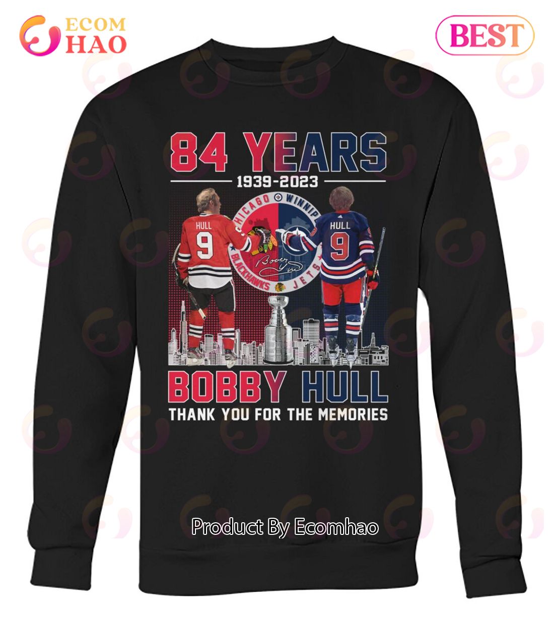 84 Years Of 1939 - 2023 Bobby Hull Thank You For The Memories T-Shirt