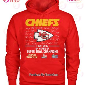 Kansas City Chiefs 1959 – 2023 64 Years Of Super Bowl Champions Super Bowl IV T-Shirt