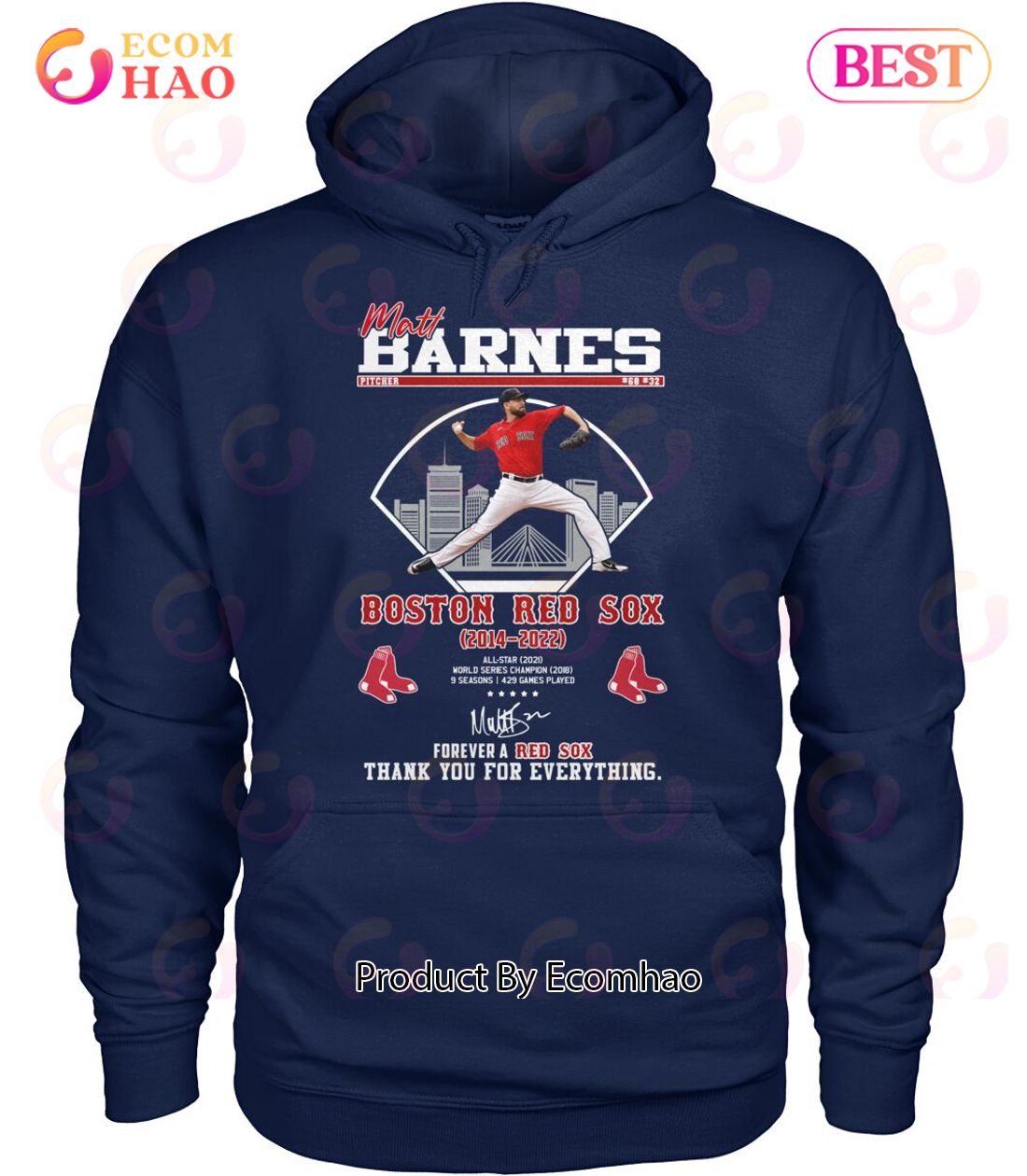 Matt Barnes Boston Red Sox 2014 – 2022 Forever A Red Sox Thank You For Everything T-Shirt