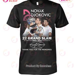 Novak Djokovic 22 Grand Slam 2006 – 2023 Thank You For The Memories T-Shirt