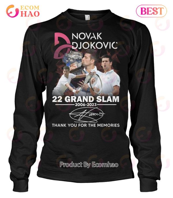 Novak Djokovic 22 Grand Slam 2006 – 2023 Thank You For The Memories T-Shirt