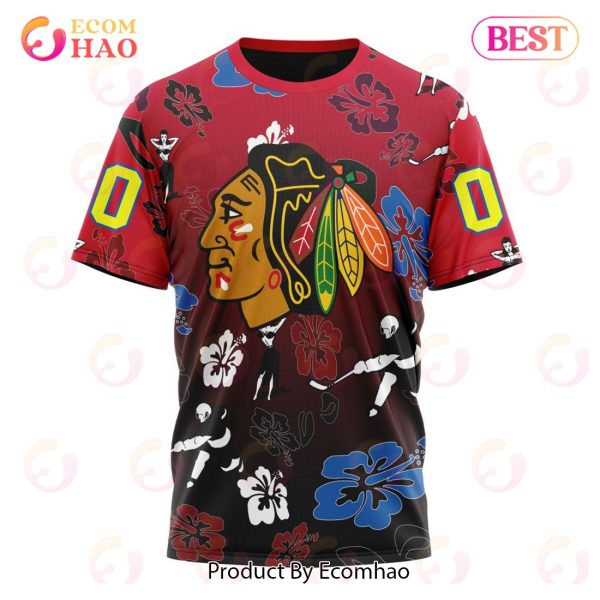 NHL Chicago BlackHawks X Hawaii Specialized Design For Hawaiian 3D Hoodie