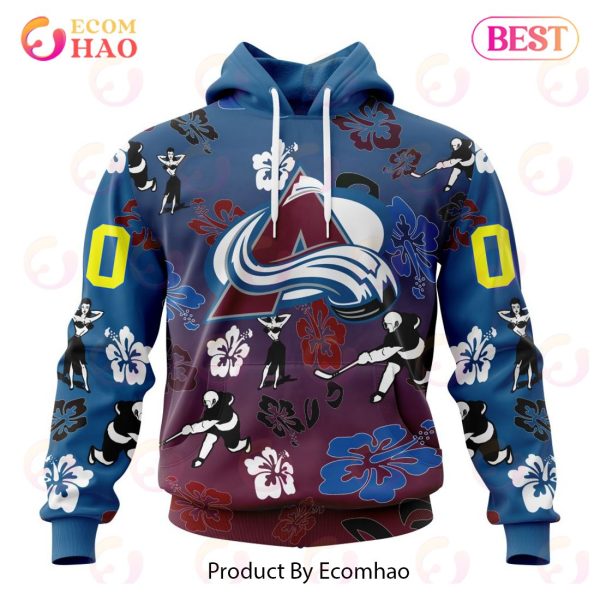 NHL Colorado Avalanche X Hawaii Specialized Design For Hawaiian 3D Hoodie