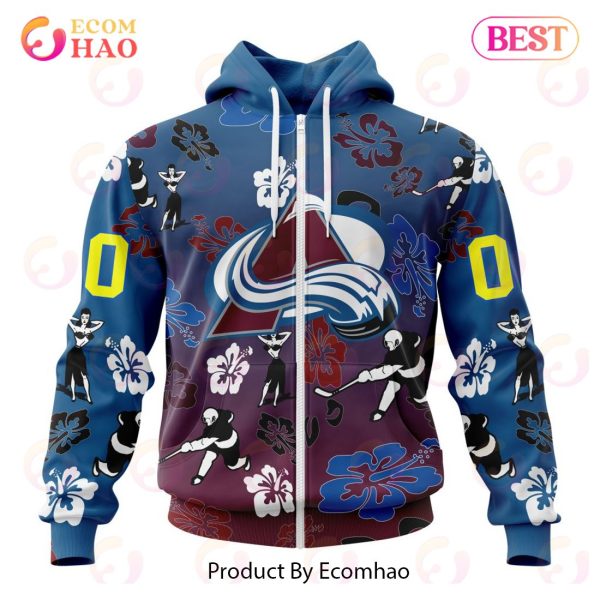 NHL Colorado Avalanche X Hawaii Specialized Design For Hawaiian 3D Hoodie