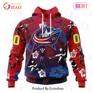 NHL Columbus Blue Jackets X Hawaii Specialized Design For Hawaiian 3D Hoodie