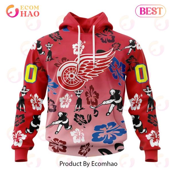 NHL Detroit Red Wings X Hawaii Specialized Design For Hawaiian 3D Hoodie