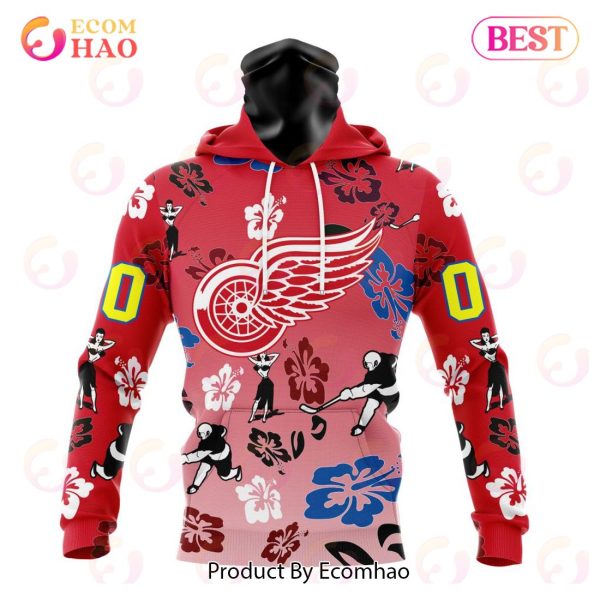 NHL Detroit Red Wings X Hawaii Specialized Design For Hawaiian 3D Hoodie