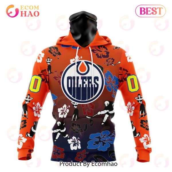 NHL Edmonton Oilers X Hawaii Specialized Design For Hawaiian 3D Hoodie